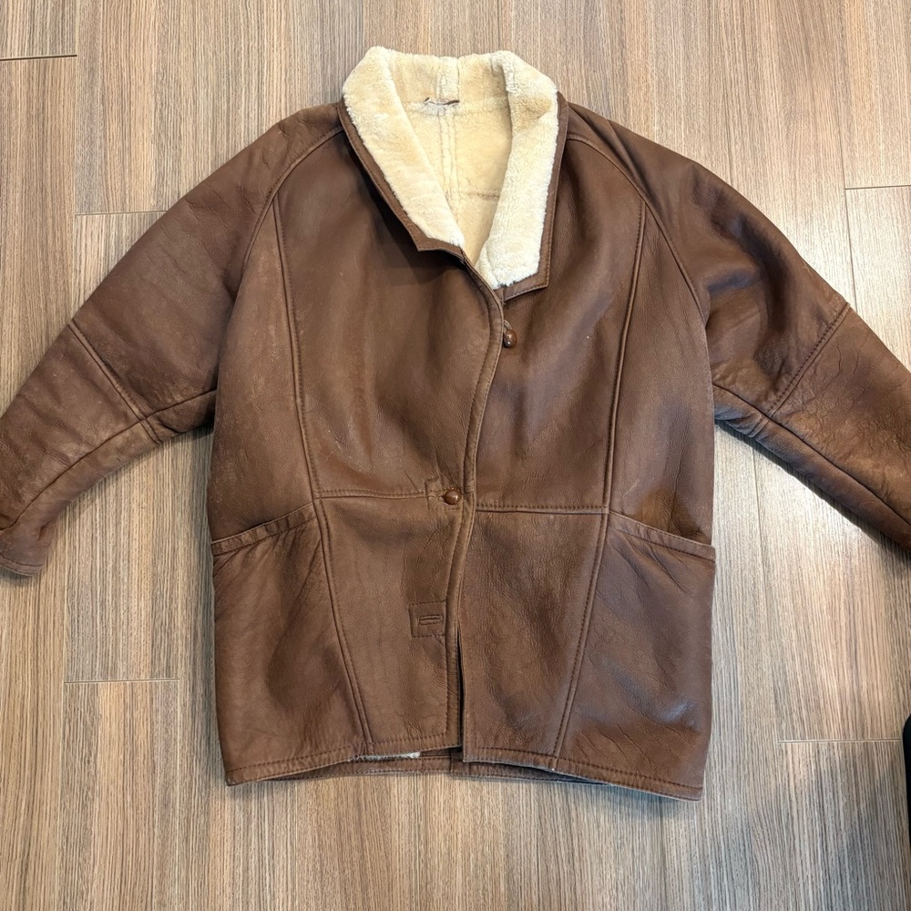 Brown Shearling Leather Jacket